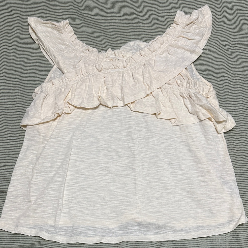 Maurices Cream Ruffle Tank Top